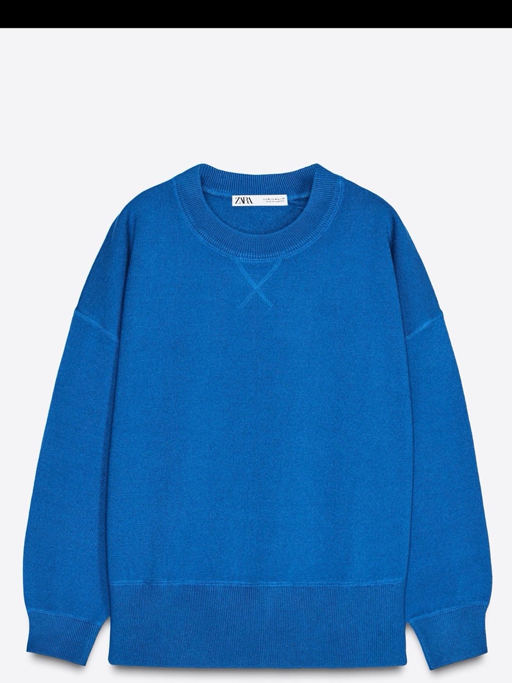 Zara Bright Blue Crewneck Sweater